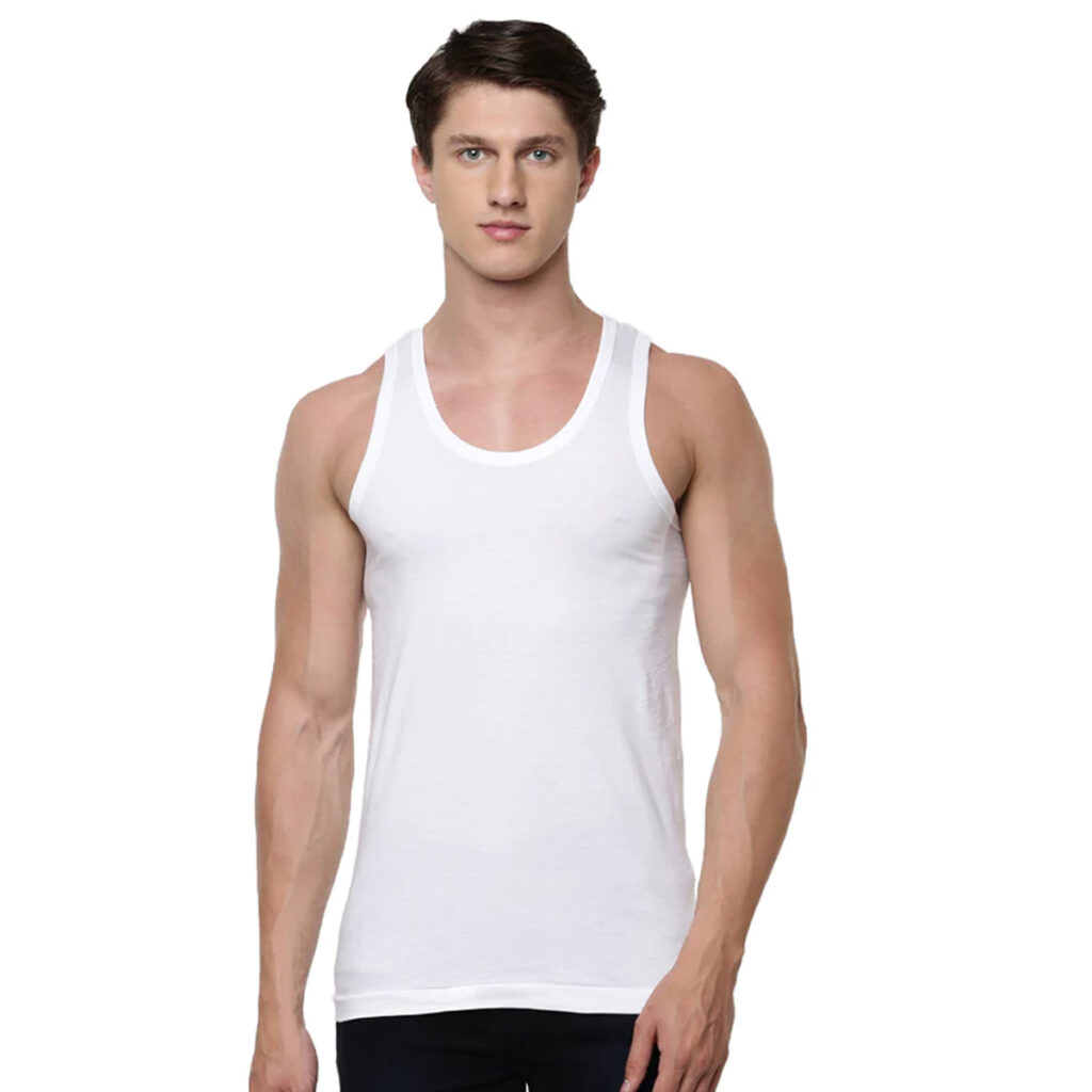 Pack Of 1- Banyan / Vest white Cotton Sleeveless For Men – Aryanas Store